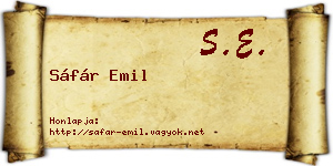 Sáfár Emil névjegykártya
