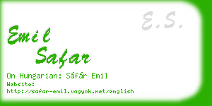 emil safar business card