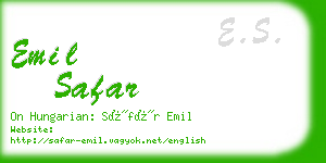 emil safar business card